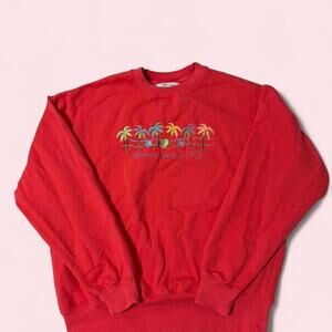 Pacific & Co Hot Pink Madeira Beach Florida crewneck sweatshirt Size Large